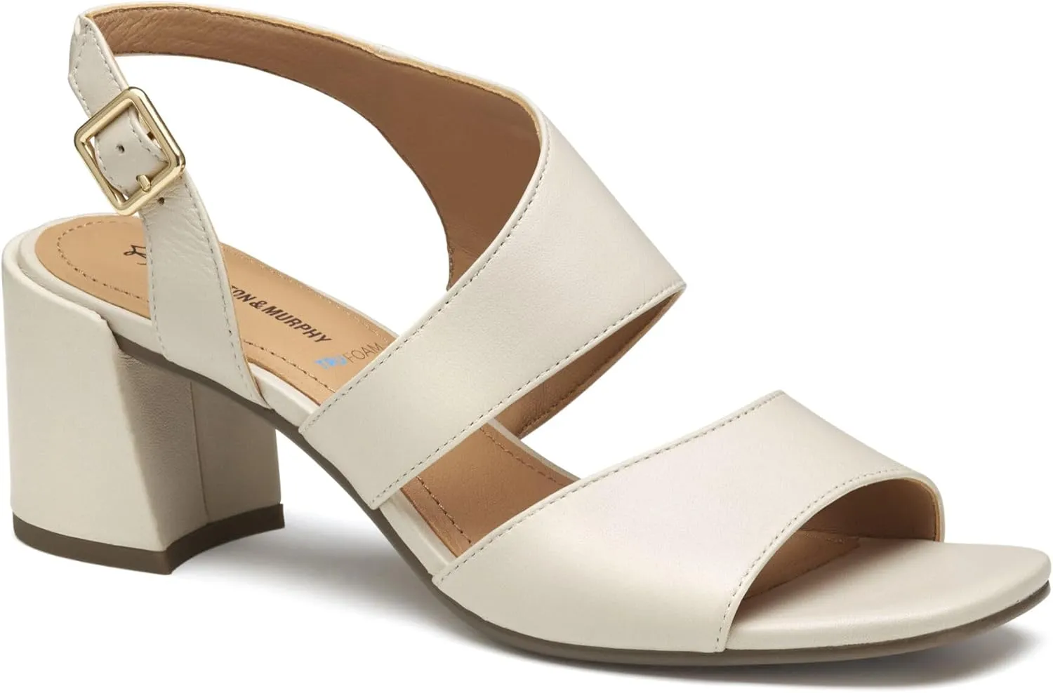 Johnston & Murphy Women’s Everly Asymmetrical Slide Sandals, 2.5” Slip On Heels for Women, Women’s Heeled Sandals