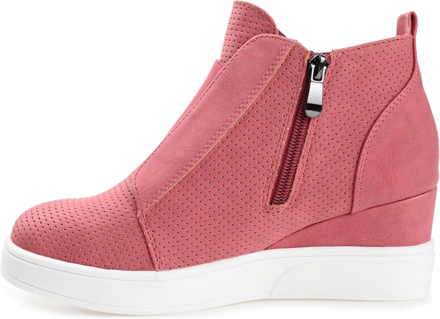 Journee Collection Women's Clara Zippered Wedge Sneakers