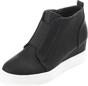 Journee Collection Women's Clara Zippered Wedge Sneakers