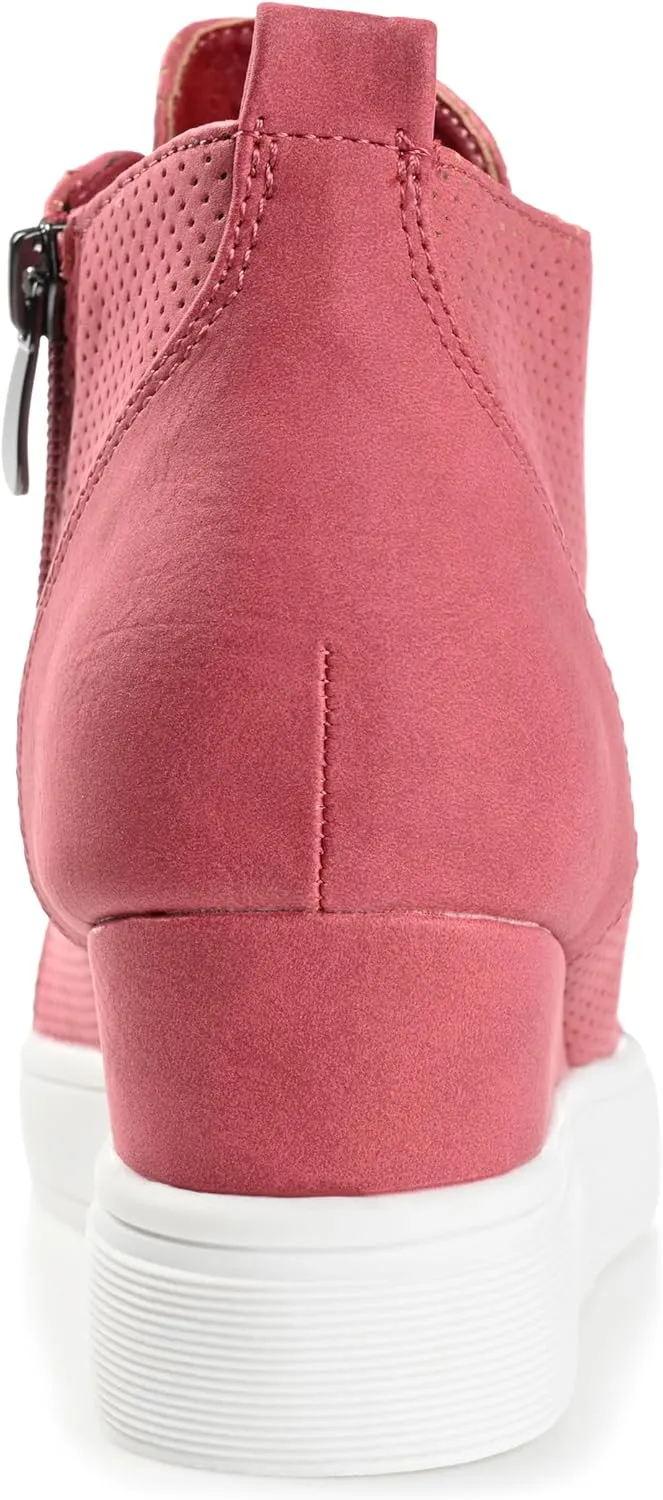 Journee Collection Women's Clara Zippered Wedge Sneakers