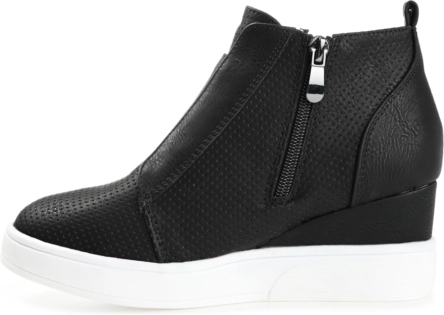 Journee Collection Women's Clara Zippered Wedge Sneakers