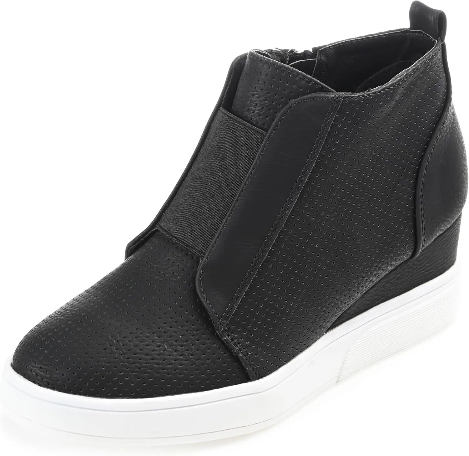 Journee Collection Women's Clara Zippered Wedge Sneakers