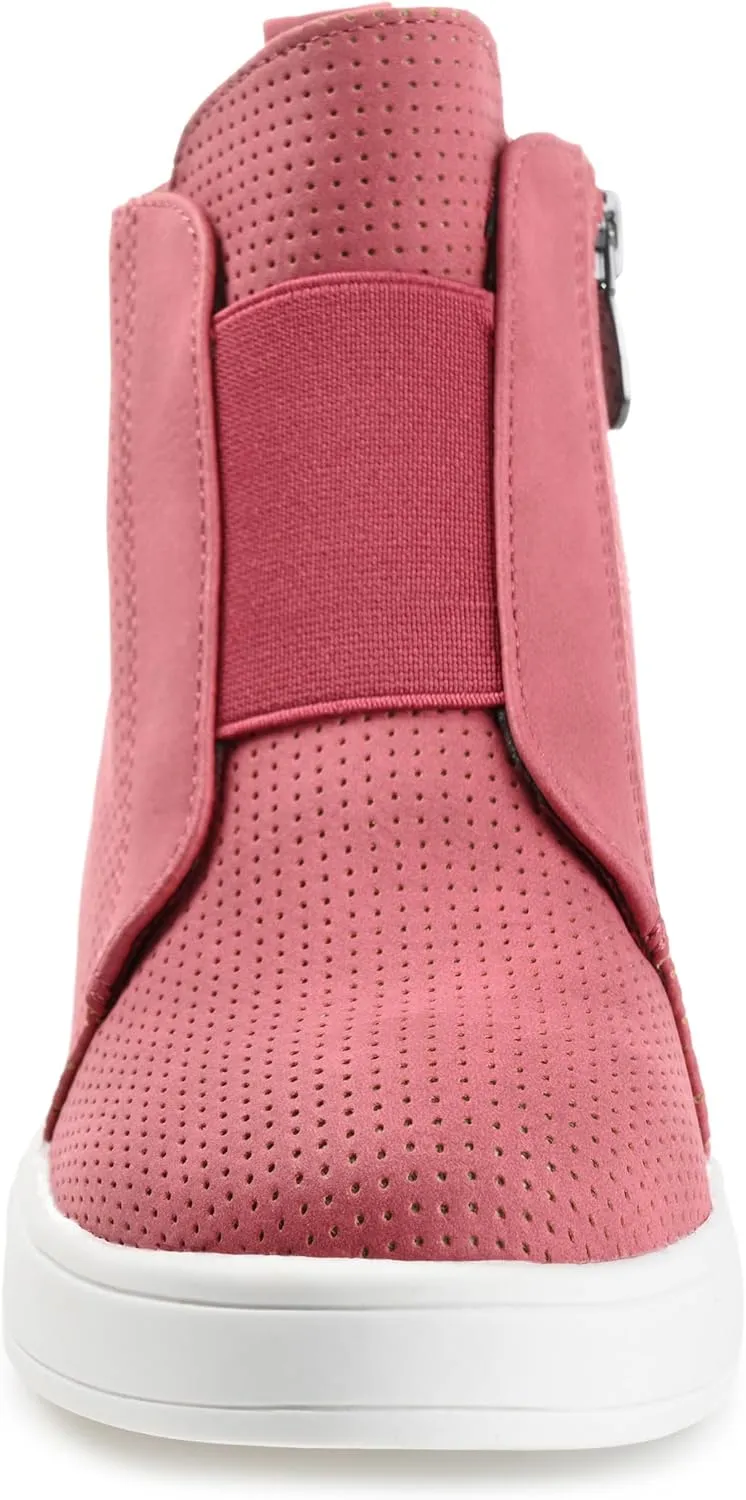 Journee Collection Women's Clara Zippered Wedge Sneakers