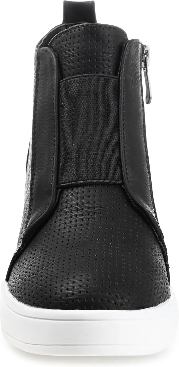 Journee Collection Women's Clara Zippered Wedge Sneakers