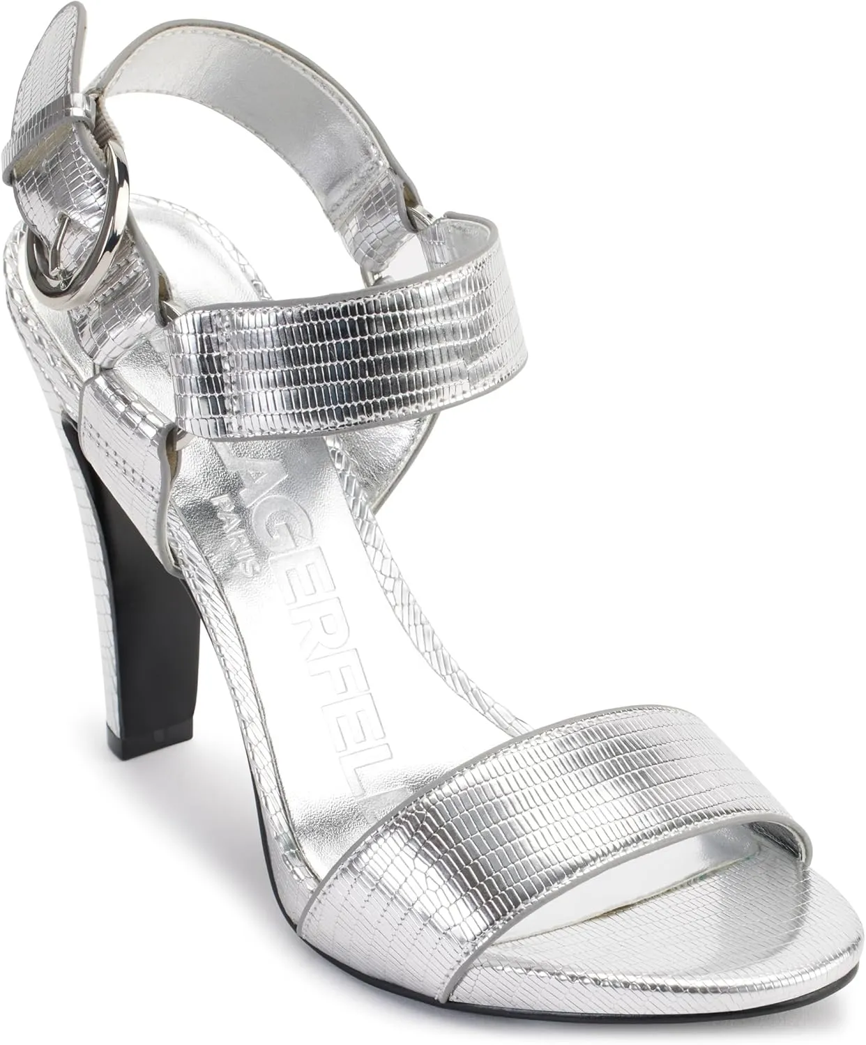 KARL LAGERFELD Women's Leather Cieone Heeled Open-toe Sandal