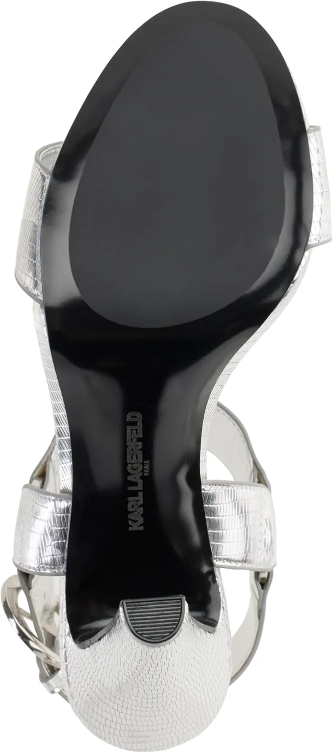 KARL LAGERFELD Women's Leather Cieone Heeled Open-toe Sandal