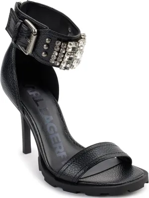 KARL LAGERFELD womens Open-toe Malinda Lug-sole Heeled Sandal
