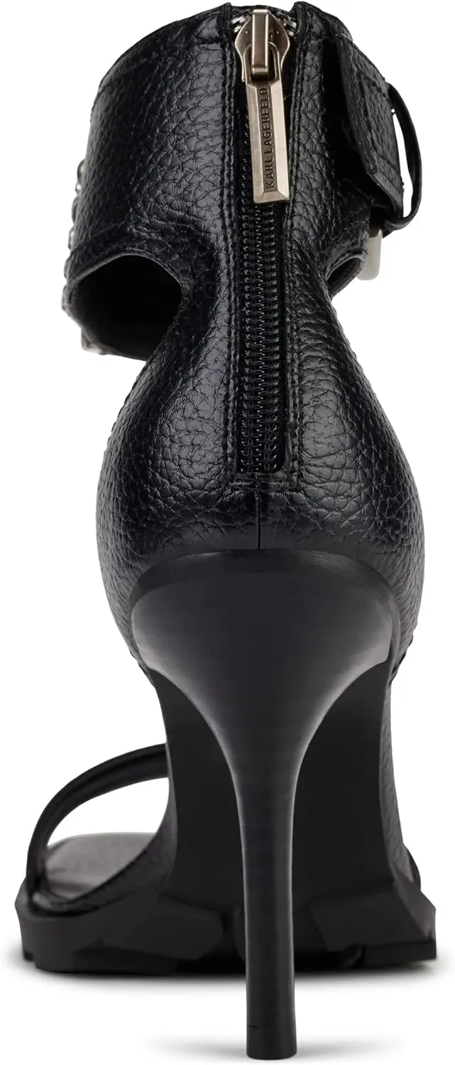 KARL LAGERFELD womens Open-toe Malinda Lug-sole Heeled Sandal
