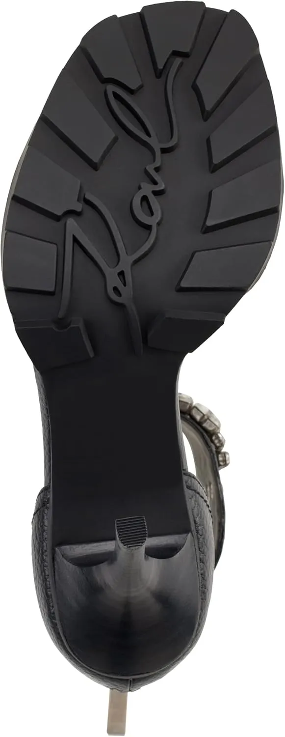 KARL LAGERFELD womens Open-toe Malinda Lug-sole Heeled Sandal