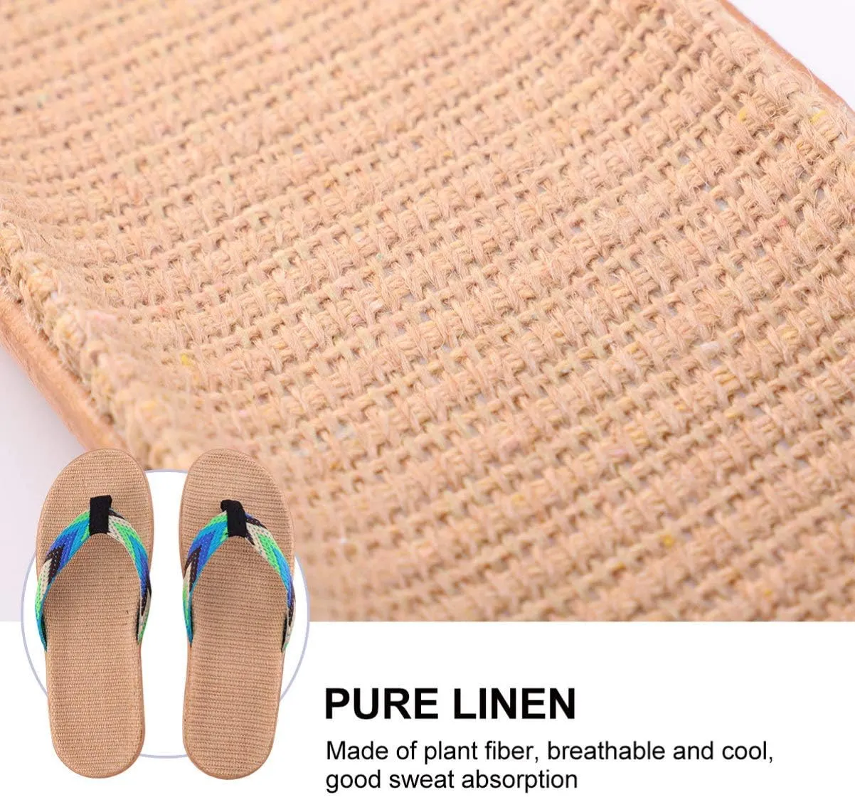 KESYOO 1 Pair Straw Slippers Household Anti Skid Sandals Flip Flops Leisure Shoes Beach Seaside Walking Slippers for Women Men Couples Lovers