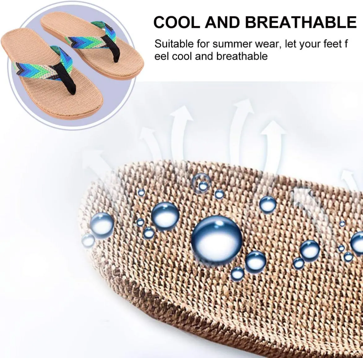 KESYOO 1 Pair Straw Slippers Household Anti Skid Sandals Flip Flops Leisure Shoes Beach Seaside Walking Slippers for Women Men Couples Lovers