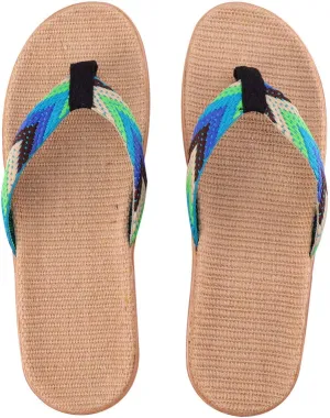 KESYOO 1 Pair Straw Slippers Household Anti Skid Sandals Flip Flops Leisure Shoes Beach Seaside Walking Slippers for Women Men Couples Lovers