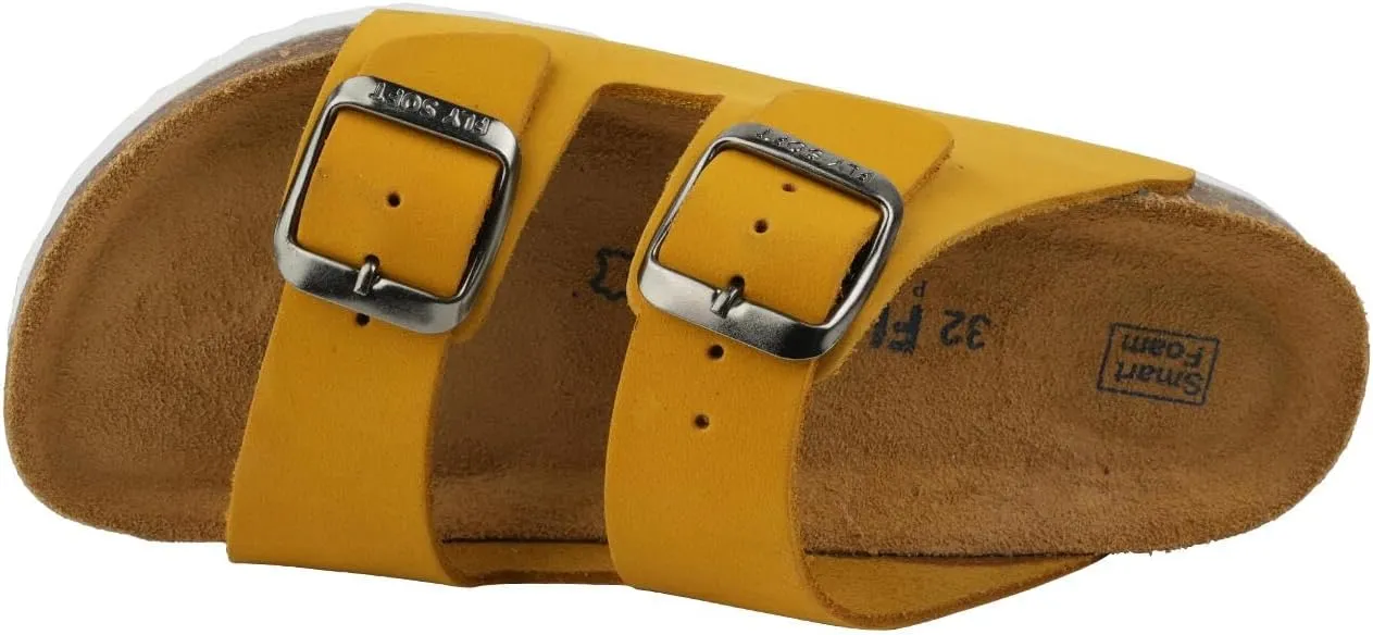Kids' 100% Genuine Leather Sandals - Comfortable Smart Foam Footbed, Adjustable Straps, Durable Non-Slip Sole and Stylish