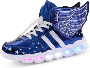Kids Light up Shoes LED USB Charging Flashing High-top Sneakers Boys Girls Trainers for Festivals Halloween Christmas New Year Party