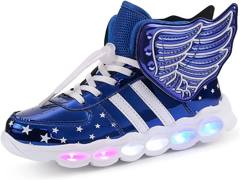 Kids Light up Shoes LED USB Charging Flashing High-top Sneakers Boys Girls Trainers for Festivals Halloween Christmas New Year Party
