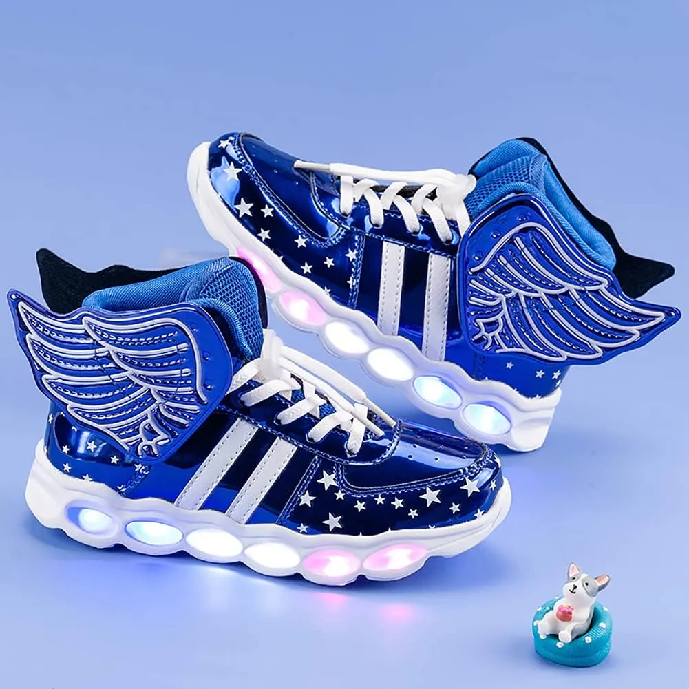 Kids Light up Shoes LED USB Charging Flashing High-top Sneakers Boys Girls Trainers for Festivals Halloween Christmas New Year Party