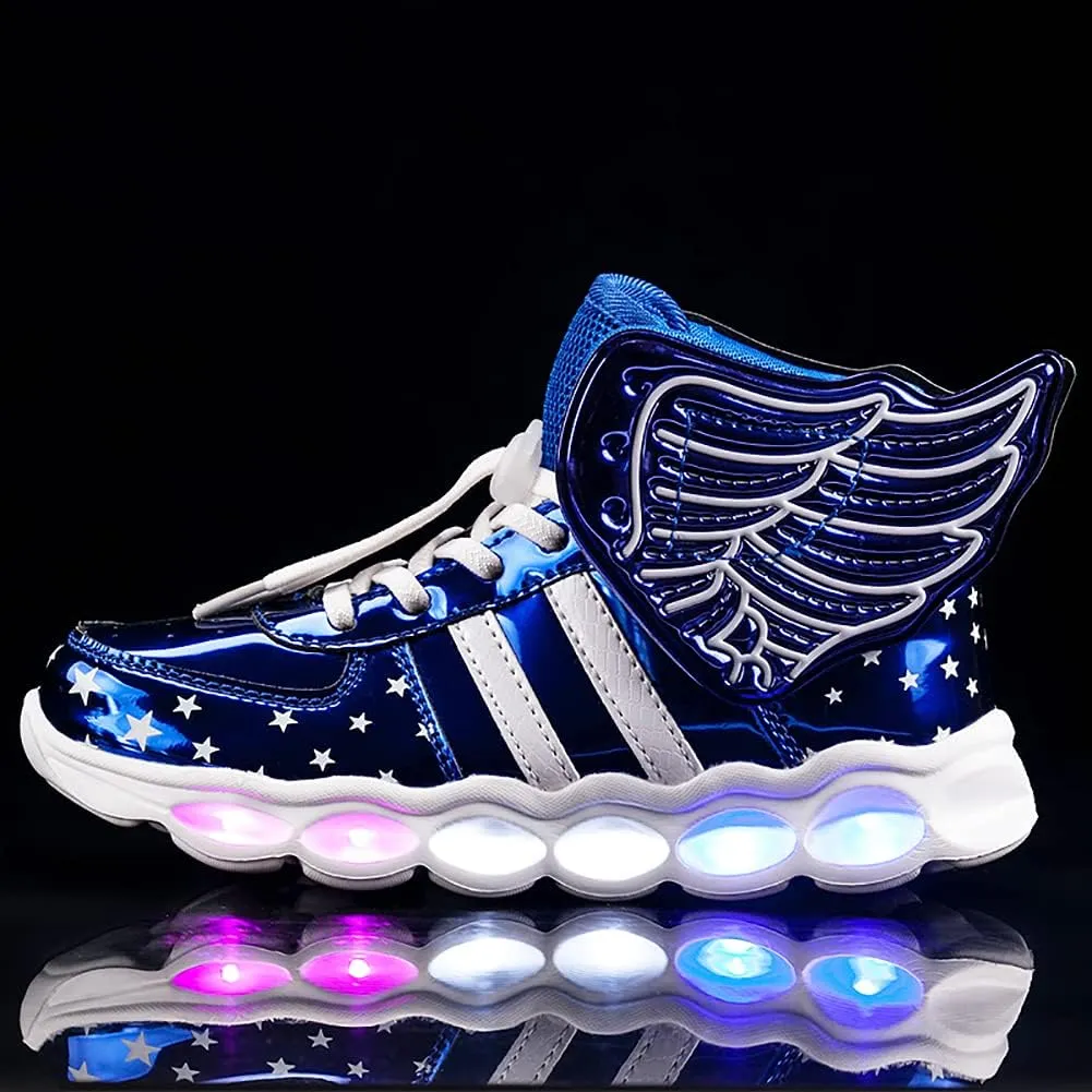 Kids Light up Shoes LED USB Charging Flashing High-top Sneakers Boys Girls Trainers for Festivals Halloween Christmas New Year Party