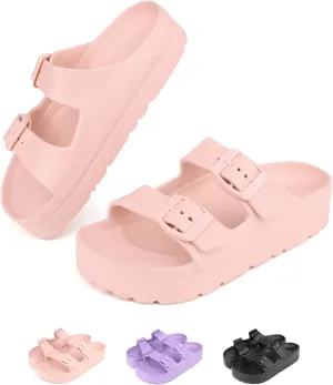 Kids Slides Sandals Adjustable Buckle Boys Girls Slides for Beach Pool