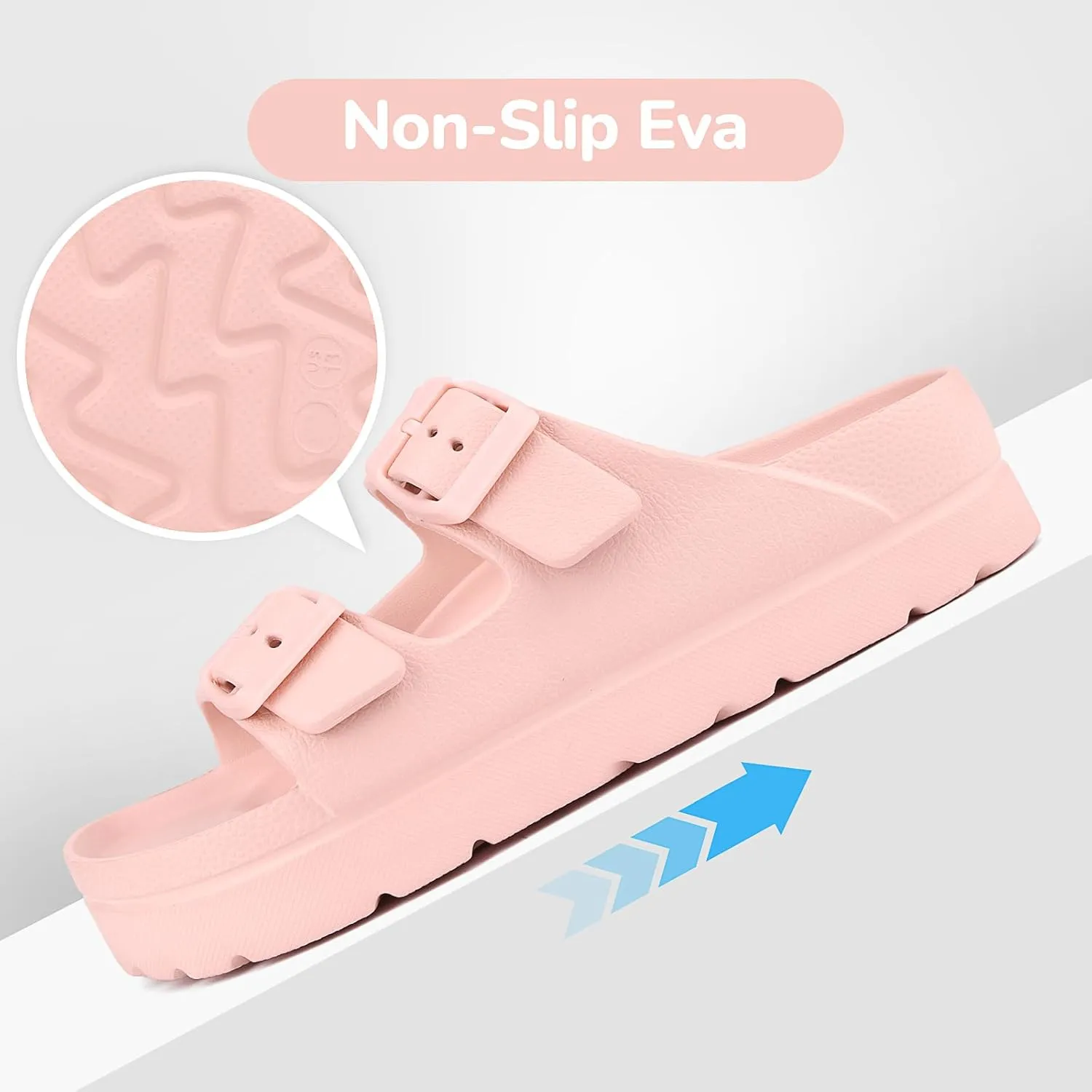 Kids Slides Sandals Adjustable Buckle Boys Girls Slides for Beach Pool