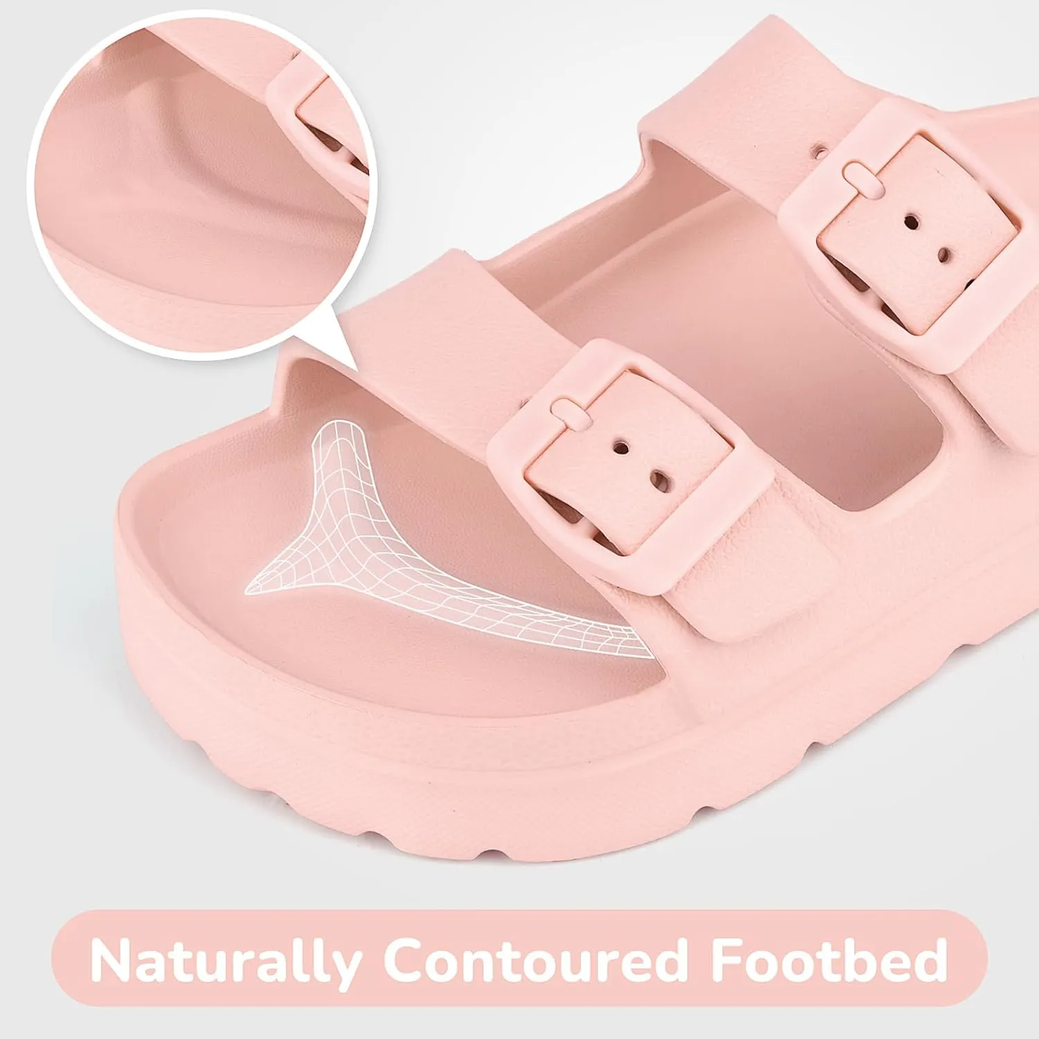 Kids Slides Sandals Adjustable Buckle Boys Girls Slides for Beach Pool
