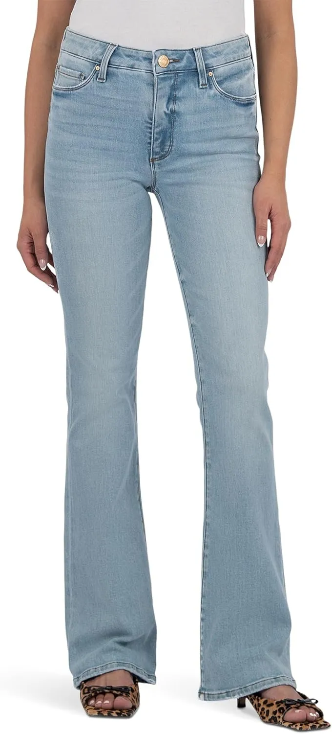 KUT from the Kloth Women's Ana High-Rise Fab Ab Flare-Baby Dn All Over