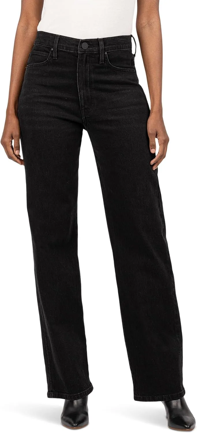KUT from the Kloth Women's Sienna High-Rise Wide Leg-5 Pockets in Conquering