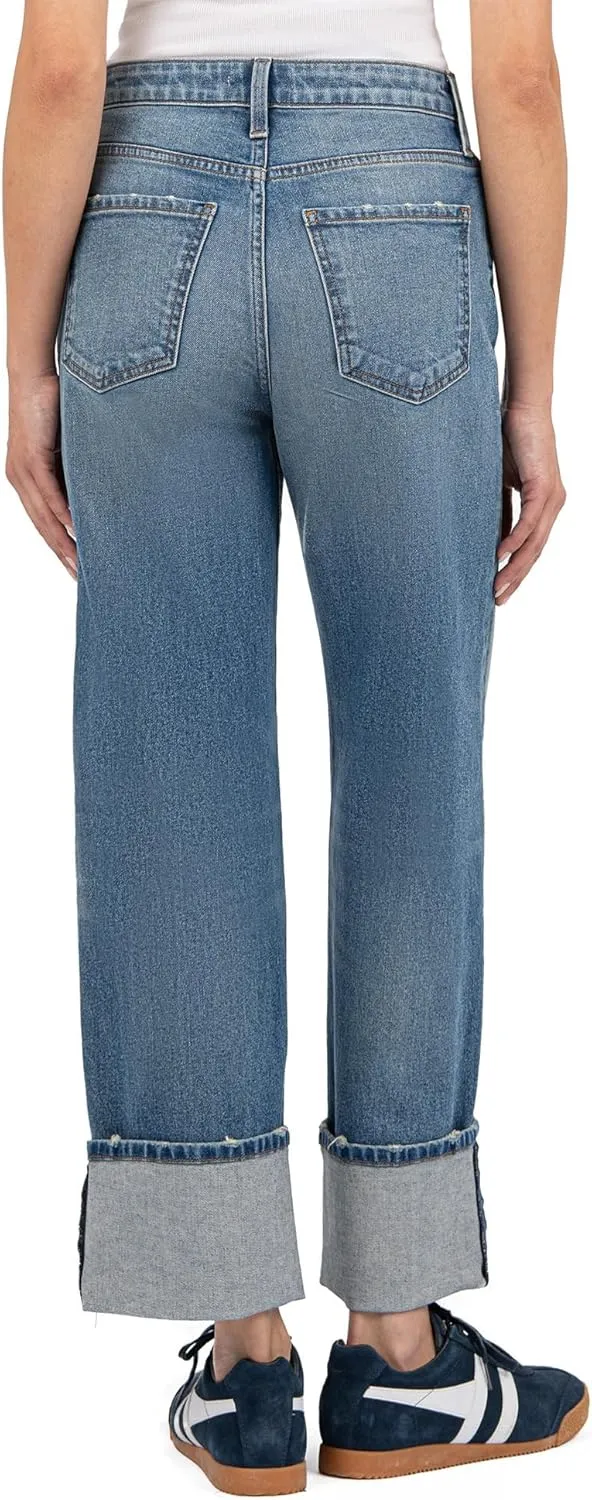 KUT from the Kloth Women's Sienna High Rise Wide Leg-roll Up 5"
