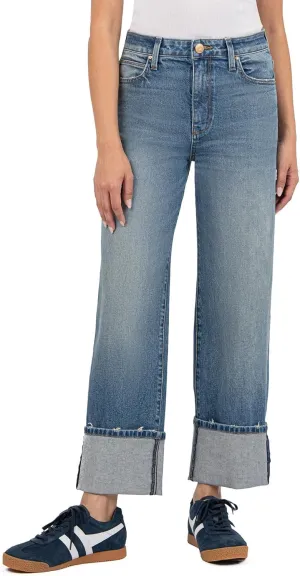 KUT from the Kloth Women's Sienna High Rise Wide Leg-roll Up 5"