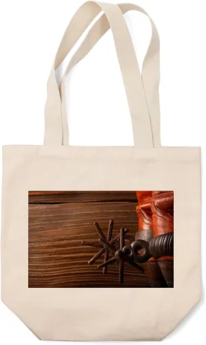 Lantern Press Cowboy Boots and Spurs (100% Cotton Canvas Reusable Tote Bag)