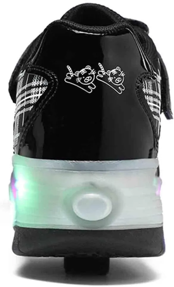 LED Light Up Kids Roller Shoes with 4 Wheels, Sneakers for Boys Girls Birthday Thanksgiving Christmas Day