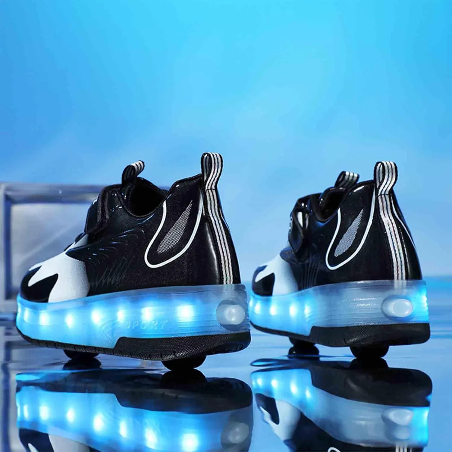 LED Light Up Kids Roller Skate Shoes with 2 Wheels,USB Rechargeable Rallar Shoe Sneakers for Boys Girls Birthday Thanksgiving Christmas Day