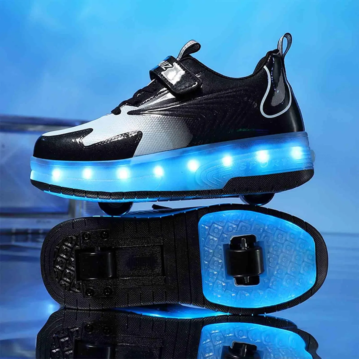 LED Light Up Kids Roller Skate Shoes with 2 Wheels,USB Rechargeable Rallar Shoe Sneakers for Boys Girls Birthday Thanksgiving Christmas Day