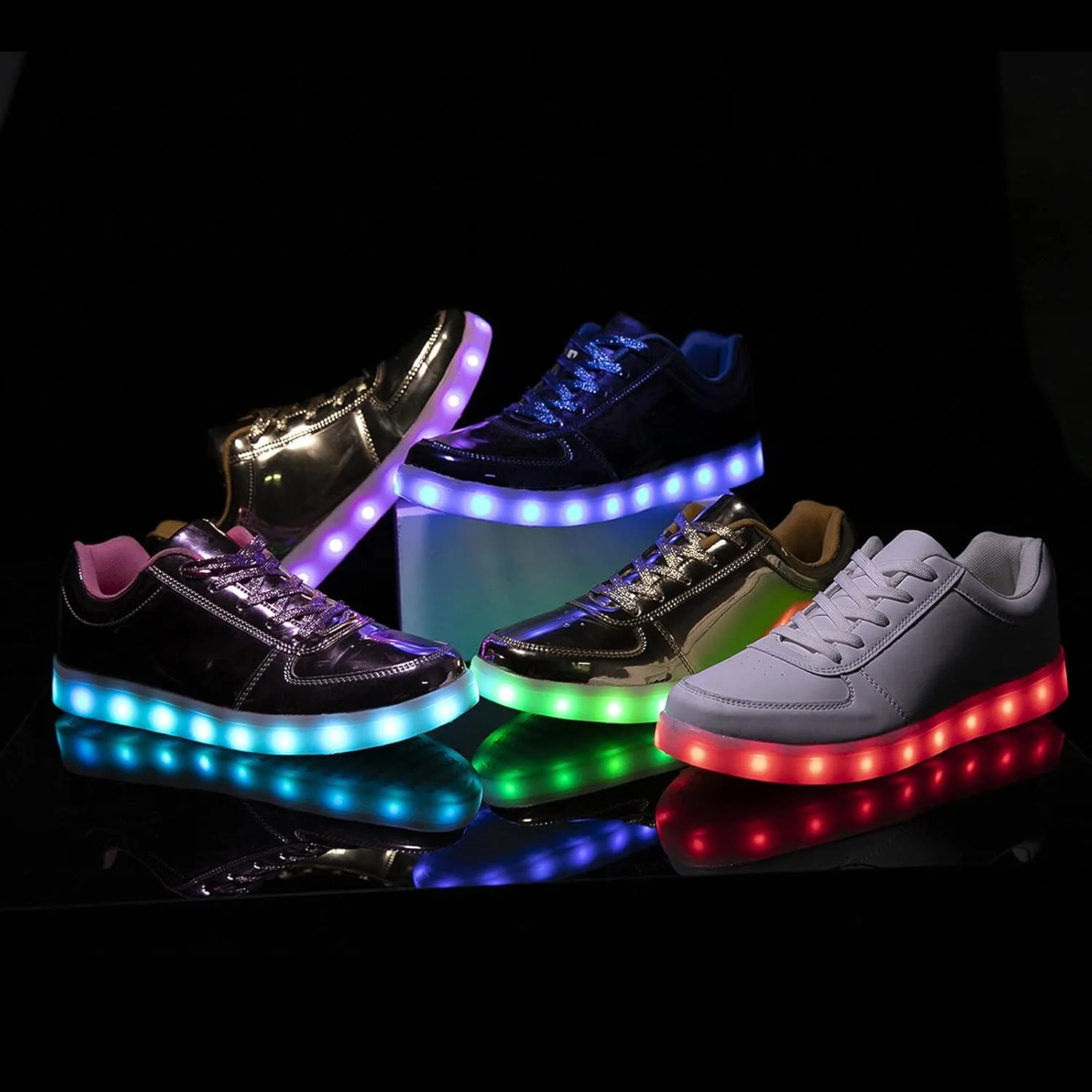 LED Light Up Shoes for Women Men Sports LED Shoes Dancing Sneakers Low-Top USB Charging Shoes for Kids