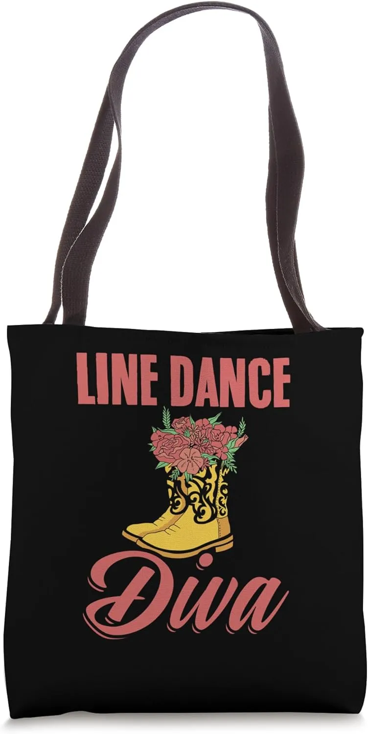Line Dance Diva Country Music Dancing for Cowboys Tote Bag