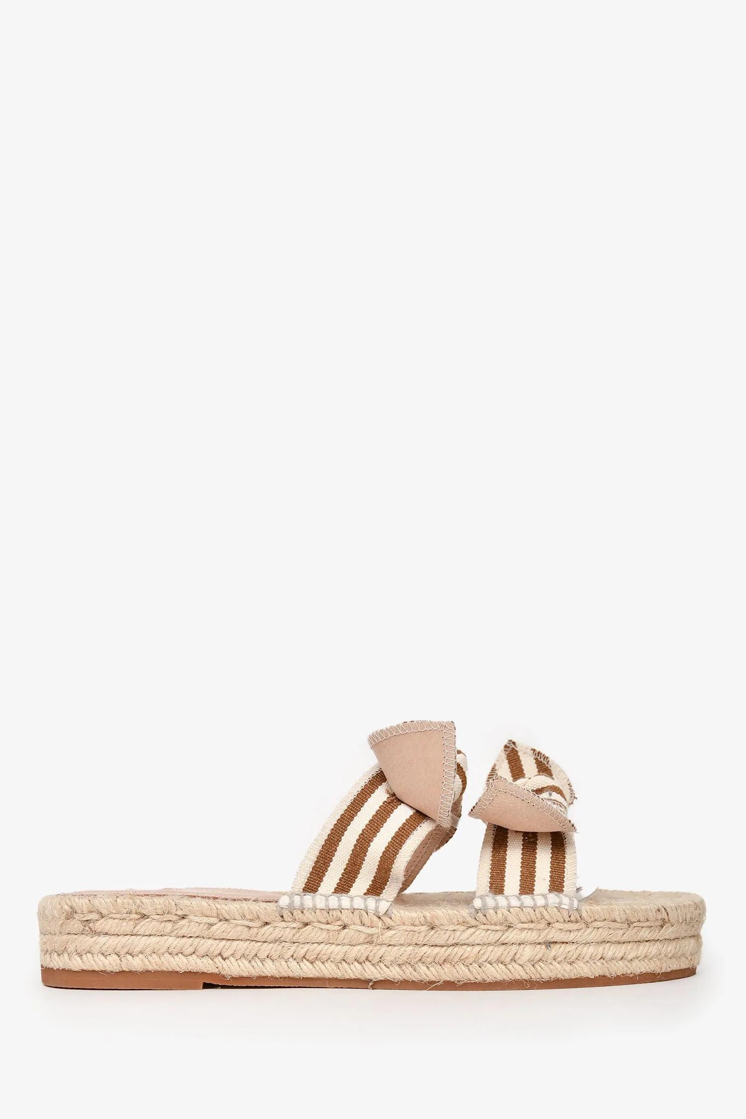 Loeffler Randall Brown Striped Bows Espadrilles Size 40