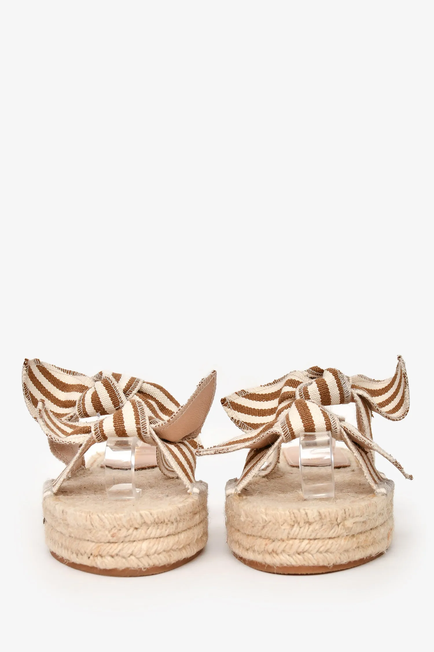 Loeffler Randall Brown Striped Bows Espadrilles Size 40
