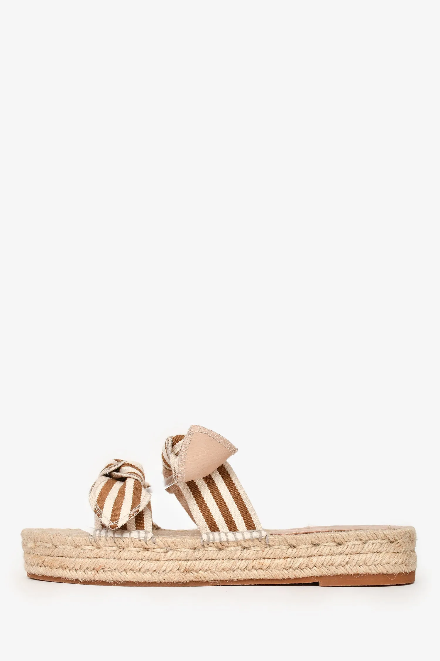Loeffler Randall Brown Striped Bows Espadrilles Size 40
