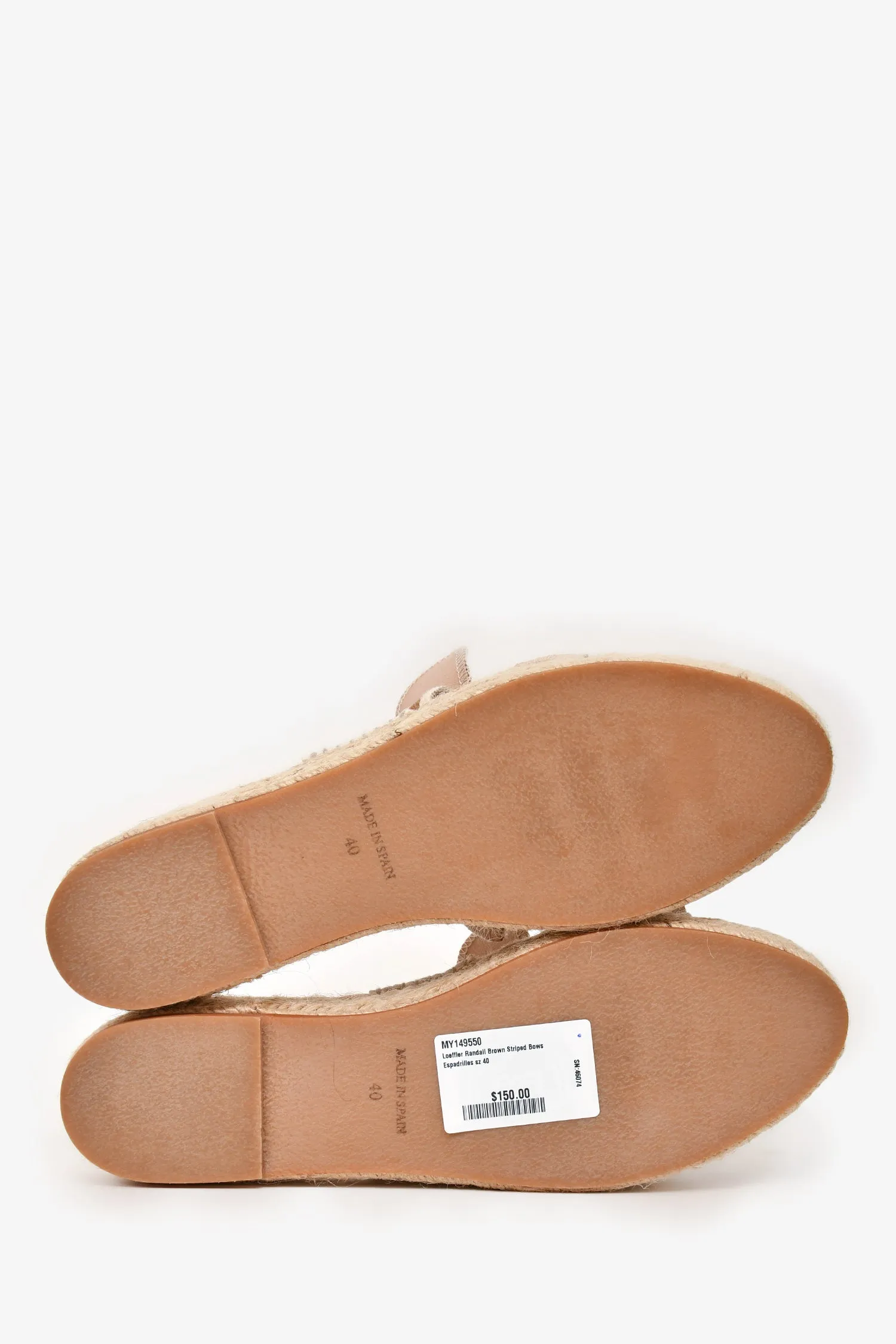 Loeffler Randall Brown Striped Bows Espadrilles Size 40
