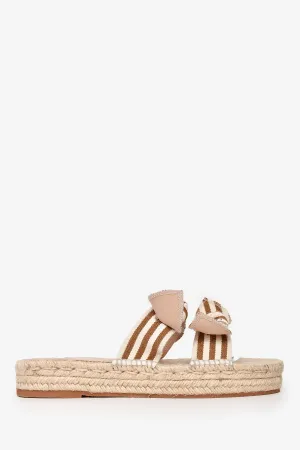 Loeffler Randall Brown Striped Bows Espadrilles Size 40