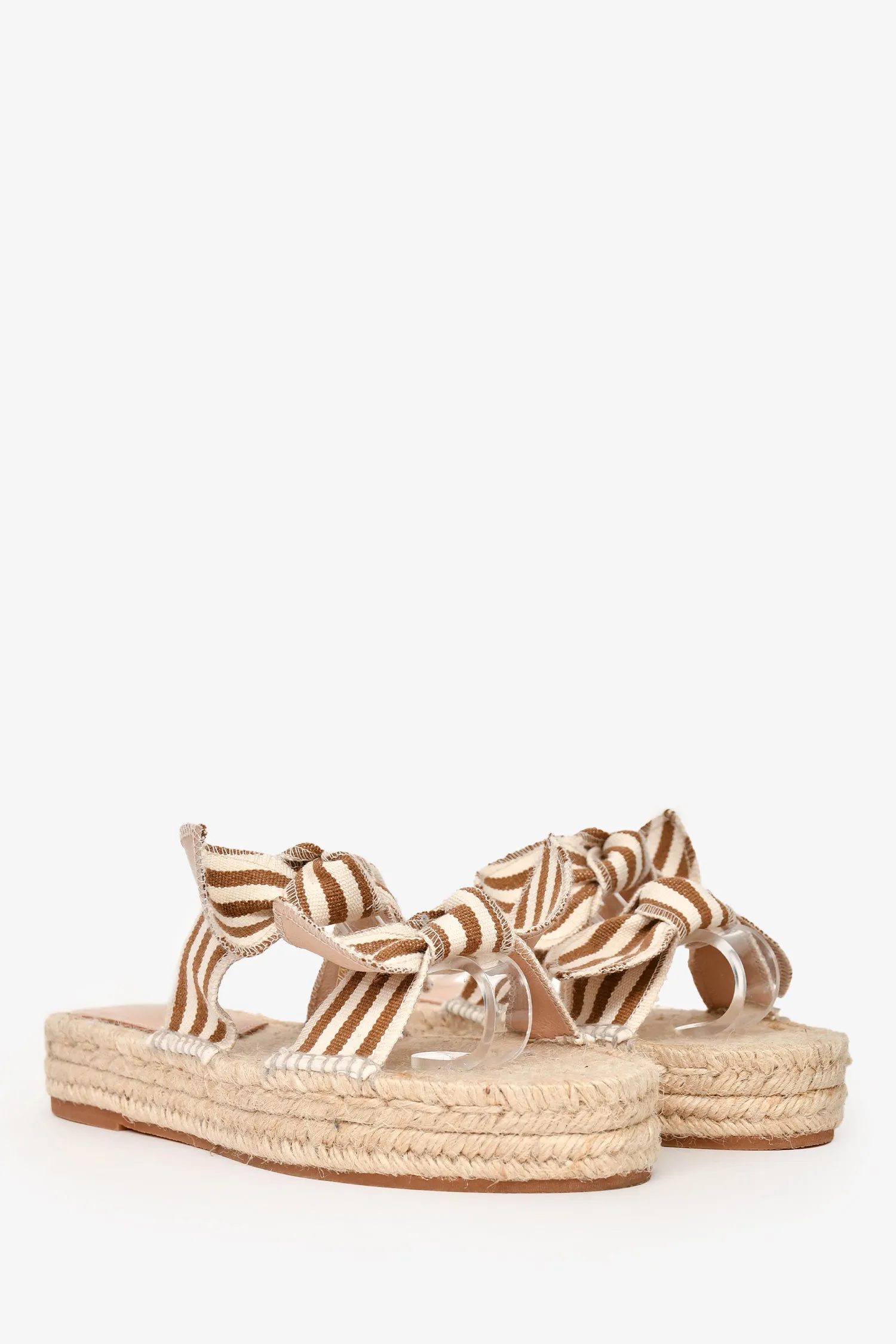 Loeffler Randall Brown Striped Bows Espadrilles Size 40