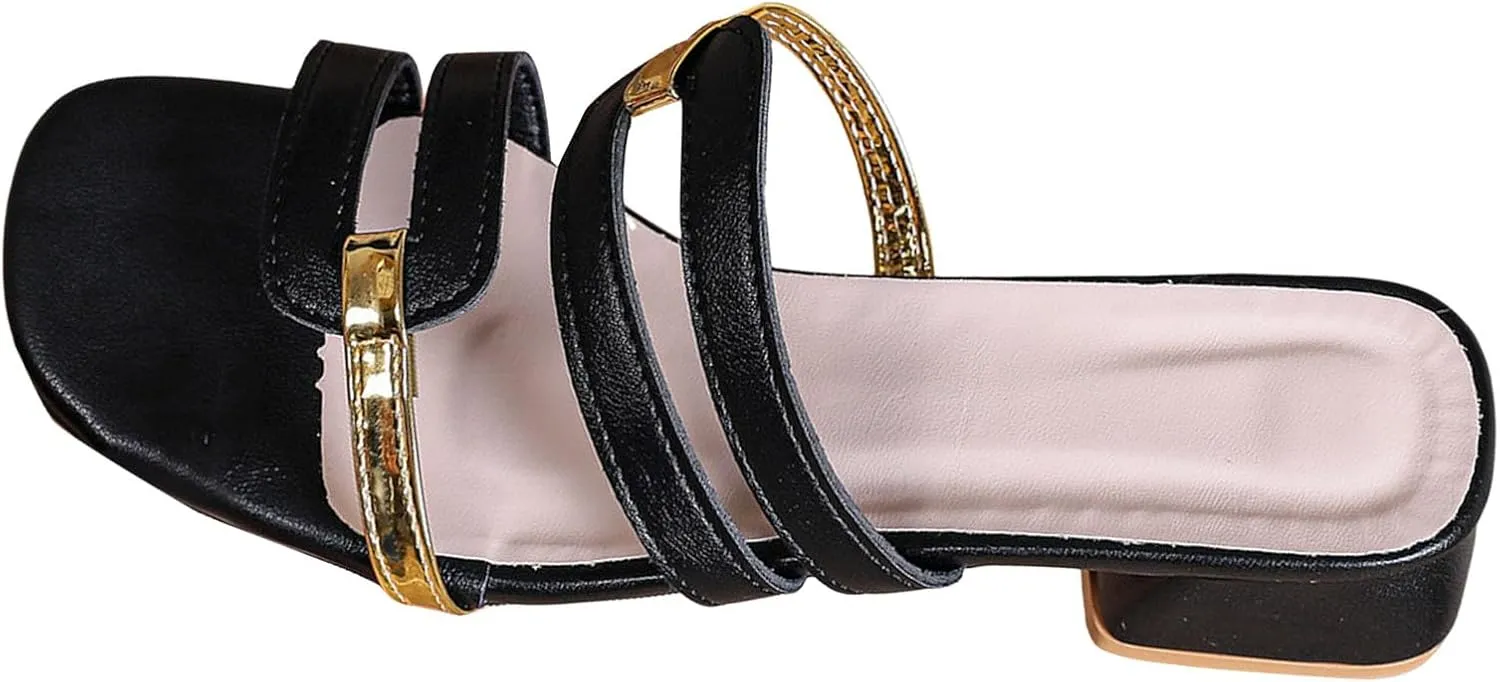 Low Heeled Women's Hollow Shoes Fashionable And Casual Open Heeled Fish Mouth Color Sandals Heels for Women's Shoes