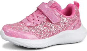 LUCKY STEP Kid's Glitter Fashion Sneakers Sparkly Princess Tennis Bling Shiny Sequins Athletic Walking School Shoes for Children/Boys/Girls