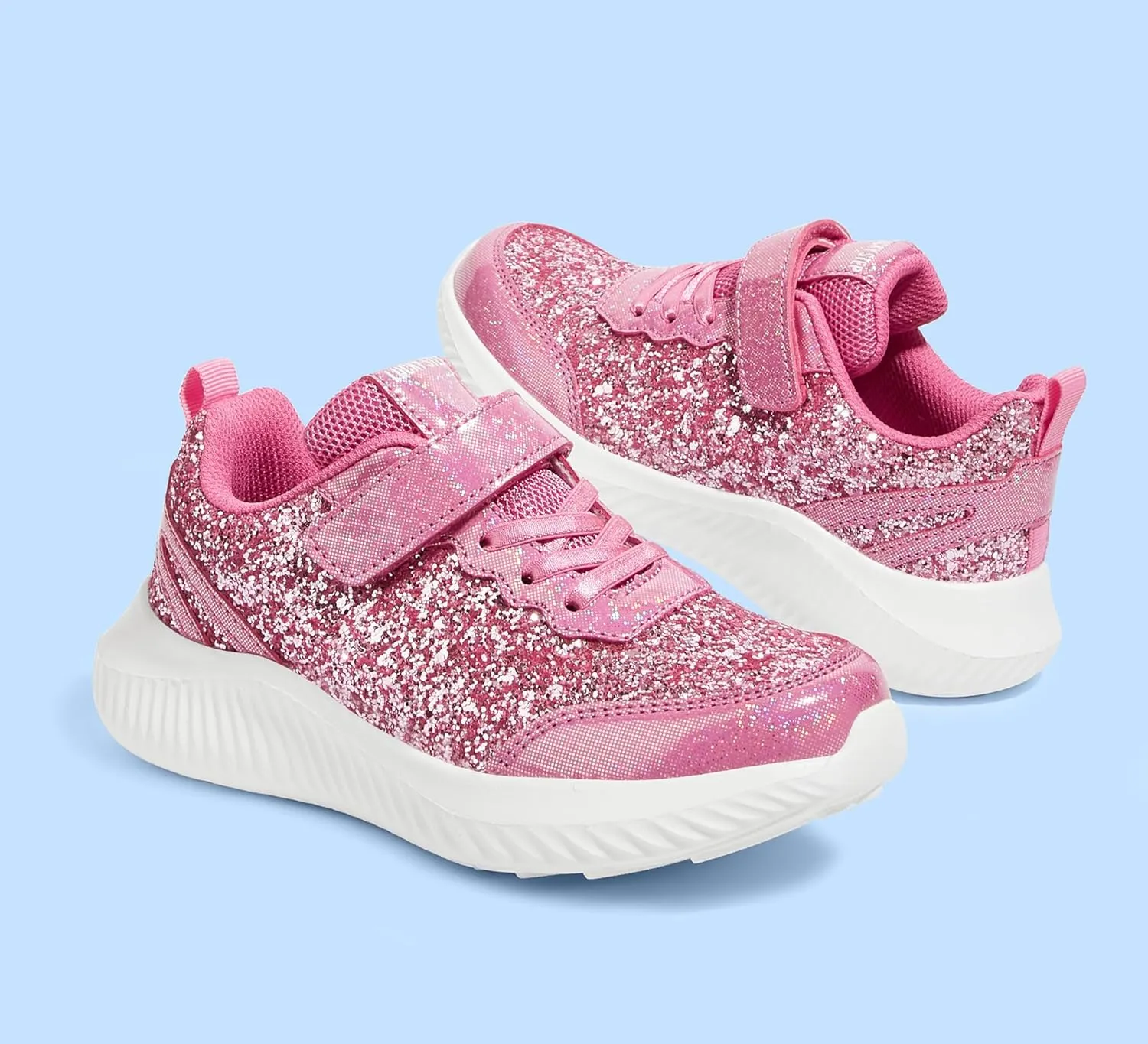 LUCKY STEP Kid's Glitter Fashion Sneakers Sparkly Princess Tennis Bling Shiny Sequins Athletic Walking School Shoes for Children/Boys/Girls