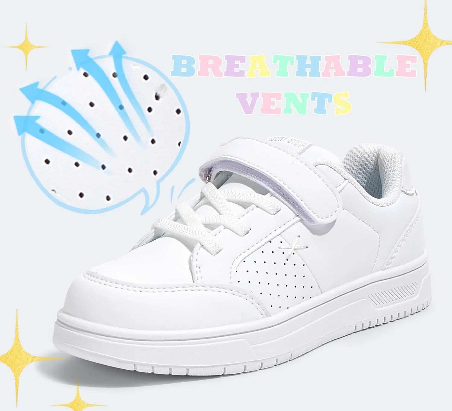 LUCKY STEP Kid's Glitter Walking Shoes Shiny Sparkly Sequins Fashion Sneakers Hook and Loop Athletic Unisex-Child Casual Running for Children/Boys/Girls