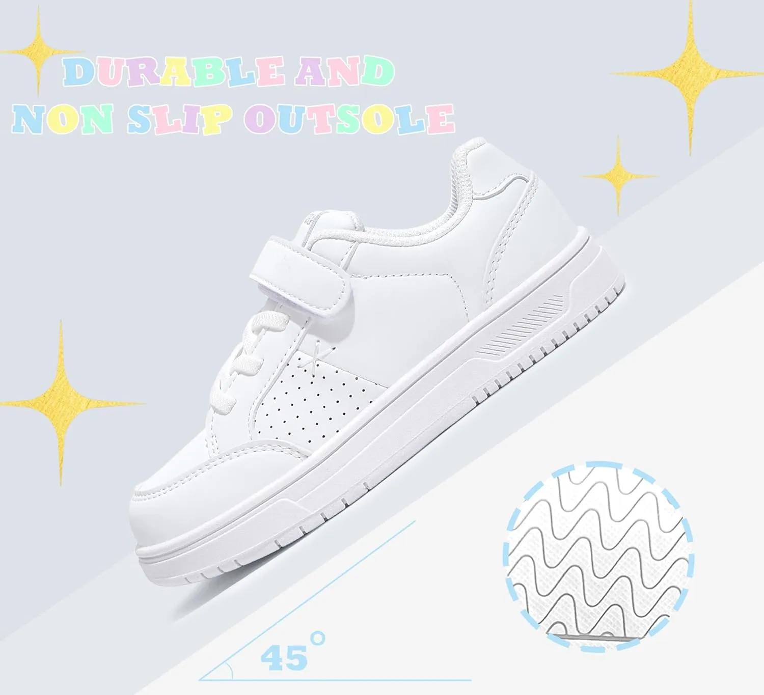 LUCKY STEP Kid's Glitter Walking Shoes Shiny Sparkly Sequins Fashion Sneakers Hook and Loop Athletic Unisex-Child Casual Running for Children/Boys/Girls