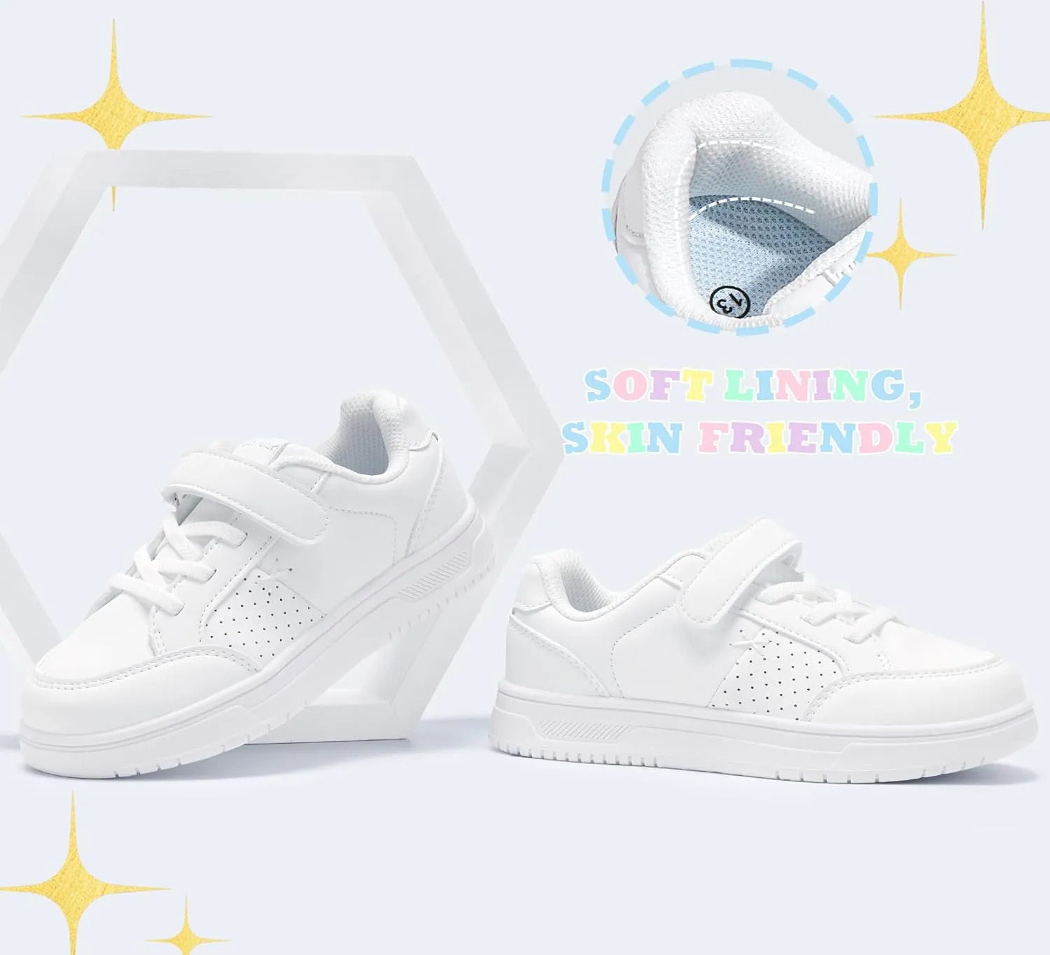 LUCKY STEP Kid's Glitter Walking Shoes Shiny Sparkly Sequins Fashion Sneakers Hook and Loop Athletic Unisex-Child Casual Running for Children/Boys/Girls