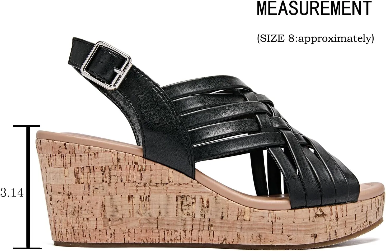 Luoika Women's Wide Width Wedge Sandals, Platform Wedge Pump Heel Ankle Strap Open Toe Women's Sandals Concise Casual Summer Shoes.
