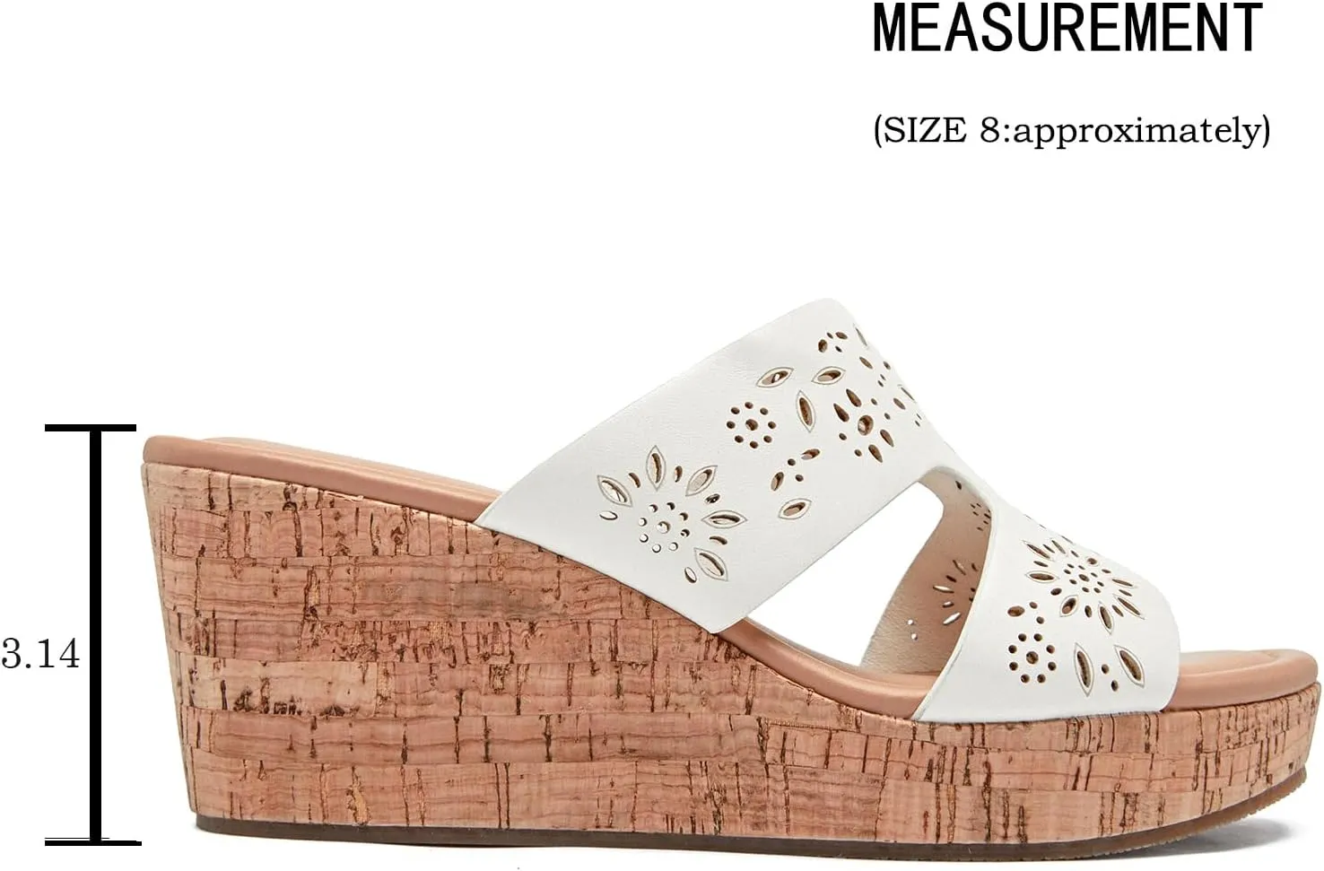 Luoika Women's Wide Width Wedge Slides Sandals, Slip on Plateform Wedge Pump Heel Casual Summer Sandals for Women.