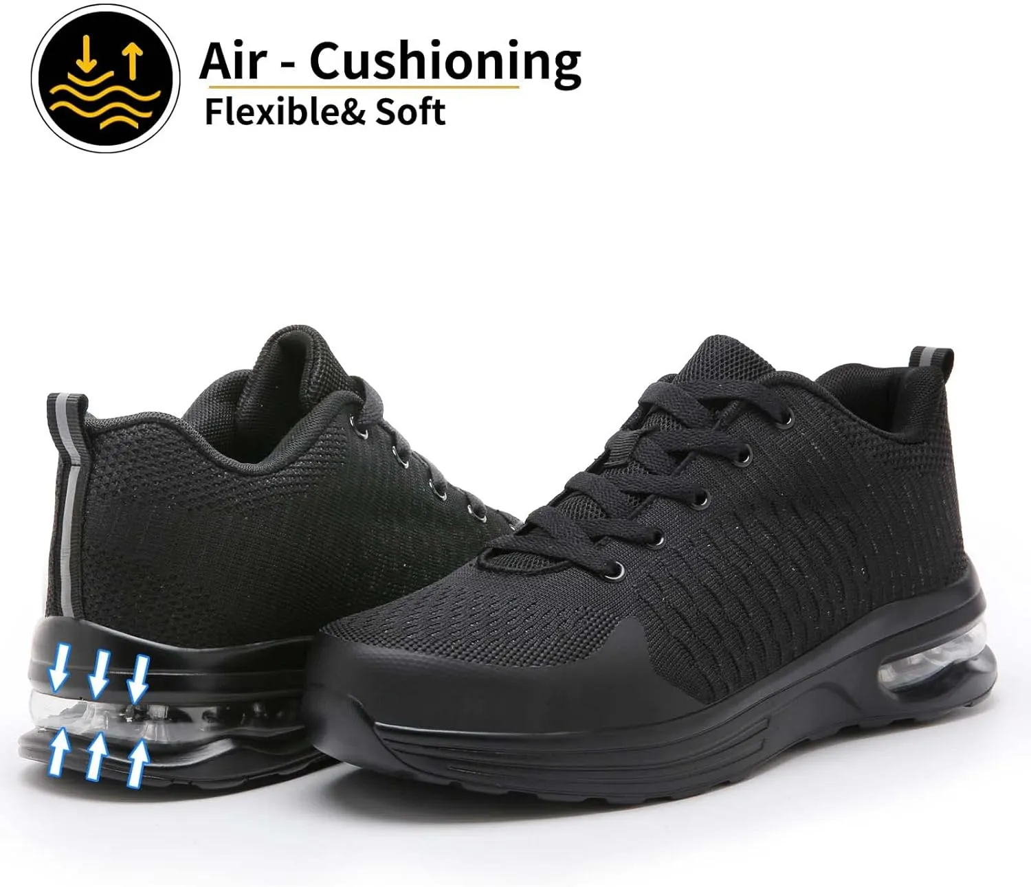 LUPWEE Steel Toe Shoes for Men Women, Slip Resistant Safety Work Shoes Puncture Proof Comfortable Indestructible Sneakers with Specialized Work Insole for Industry Construction Warehouse
