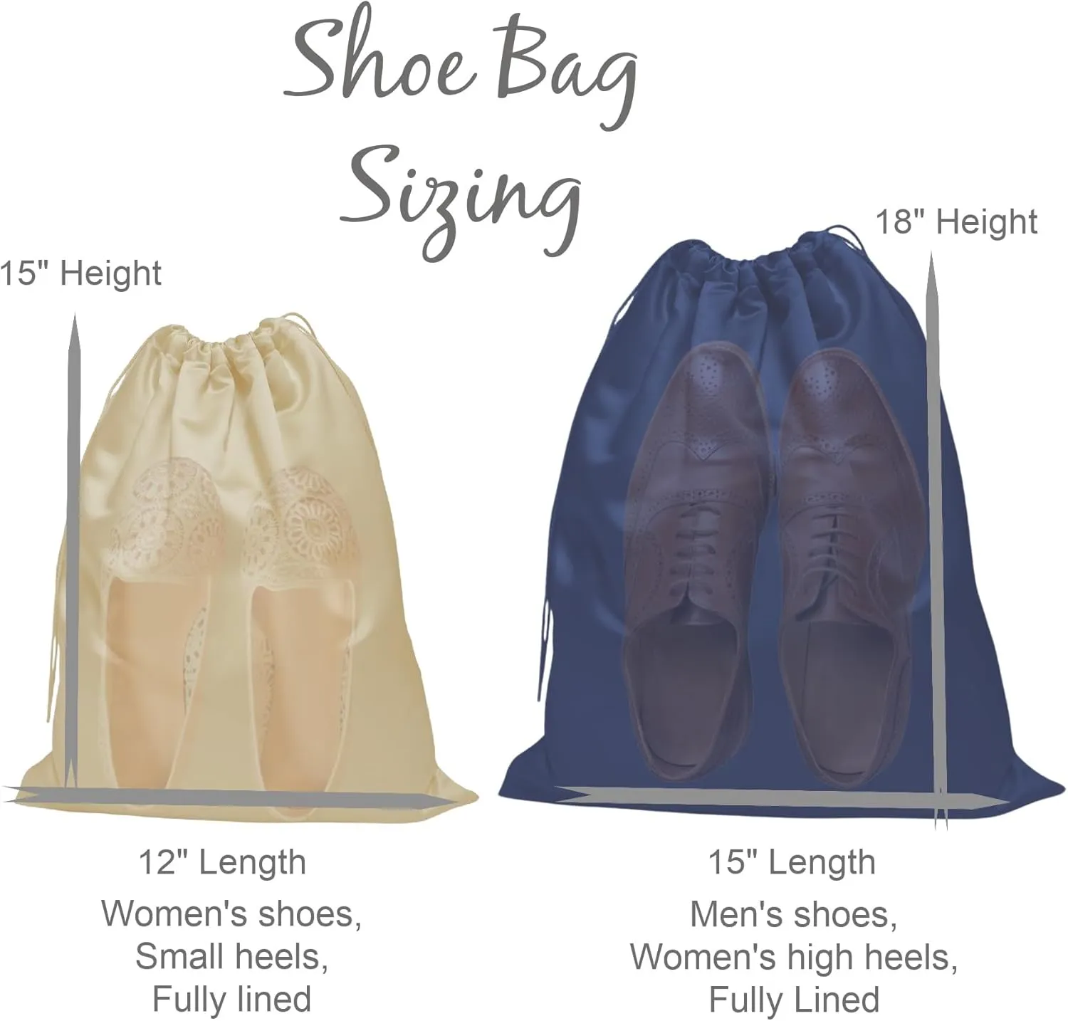 Luxury Shoe Bag | Travel Shoe Bag and Storage Shoe Bag - Gold - Large